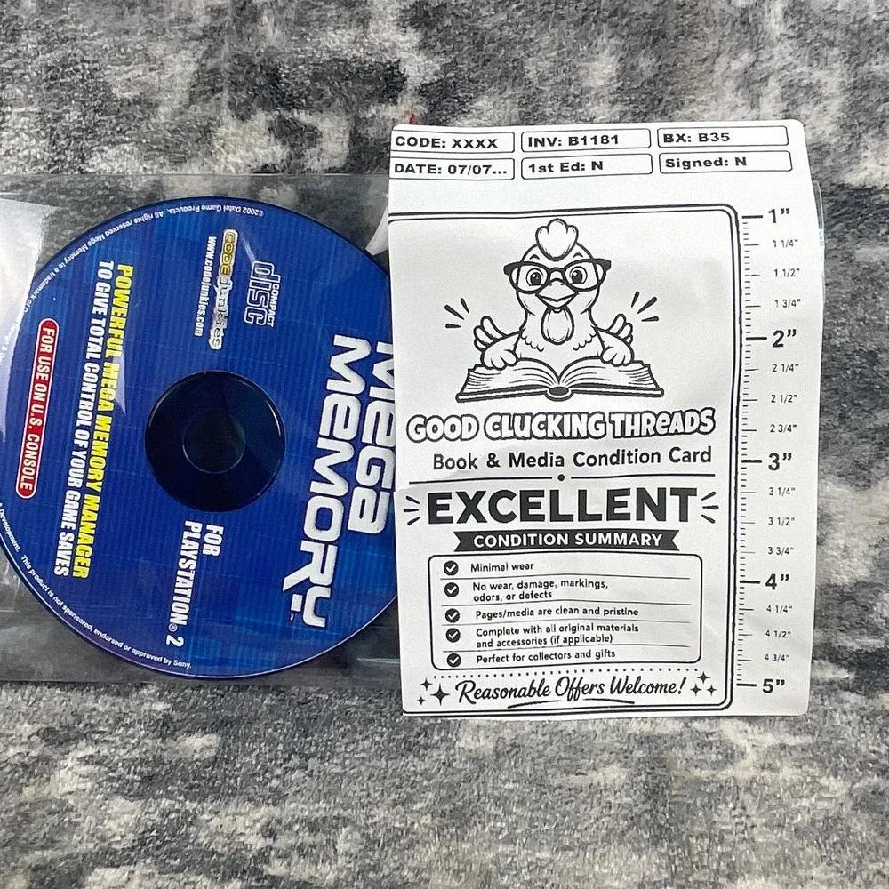 Mega Memory for PlayStation 2 PS2 CodeJunkies Datel 2002 Save Game Manager Disc
